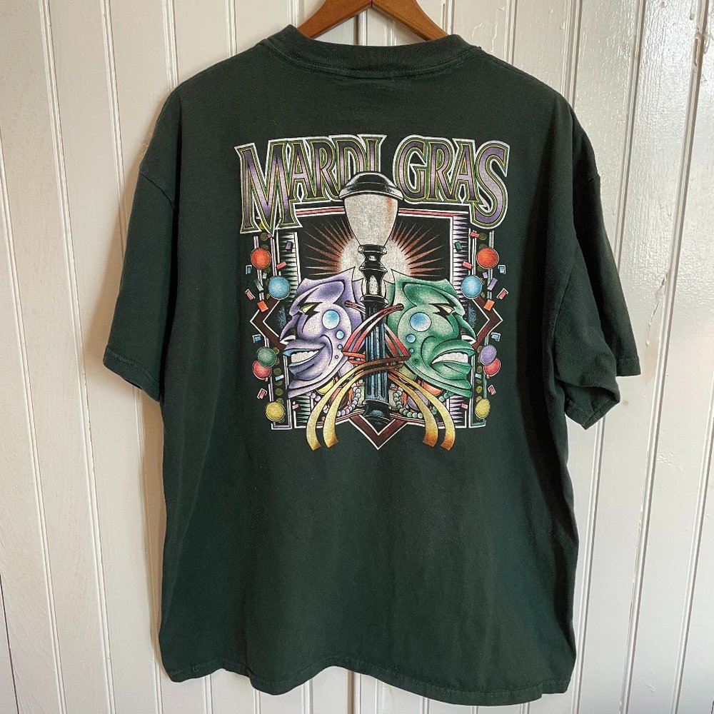 Vintage Mardi Gras New Orleans 90s Shirt Mens XL Green